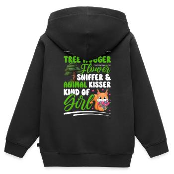 Umweltschützer - Kinder Premium Organic Zip Hoodie - Schwarz - Hinten - AI Model Kid Male (0cm)