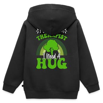 Baumumarmer Umweltschützer Naturliebhaber - Kinder Premium Organic Zip Hoodie - Schwarz - Hinten - AI Model Kid Male (0cm)