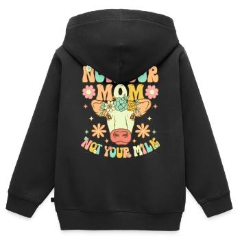 Groovy Vegane Pflanzenbasierte Ernährung - Kinder Premium Organic Zip Hoodie - Schwarz - Hinten - AI Model Kid Male (0cm)