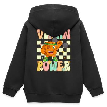 Groovy Pflanzenbasierte Ernährung Veganismus - Kinder Premium Organic Zip Hoodie - Schwarz - Hinten - AI Model Kid Male (0cm)