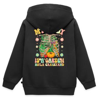 Groovy Vegane Pflanzenbasierte Ernährung - Kinder Premium Organic Zip Hoodie - Schwarz - Hinten - AI Model Kid Male (0cm)