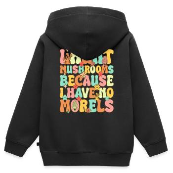 Groovy Pilzjagd - Kinder Premium Organic Zip Hoodie - Schwarz - Hinten - AI Model Kid Male (0cm)