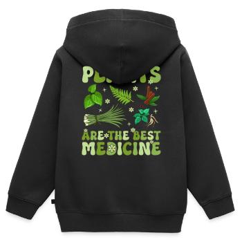 Groovy Vegane Pflanzenbasierte Ernährung - Kinder Premium Organic Zip Hoodie - Schwarz - Hinten - AI Model Kid Male (0cm)