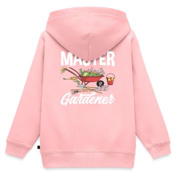 Garten Meister - Kinder Premium Organic Zip Hoodie - Rosa - Hinten - AI Model Kid Female (0cm)
