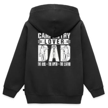 Carpentry Lover Dad The Idol The Myth Carpenter - Kids Premium Organic Zip-up Hoodie - black - Back - AI Model Kid Male (0cm)
