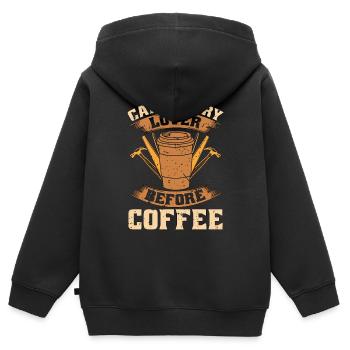 Carpentry Lover Before Woodworker Coffee Lover - Kids Premium Organic Zip-up Hoodie - black - Back - AI Model Kid Male (0cm)