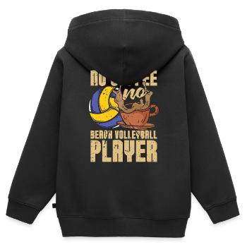Beach Volleyball No Coffee Beachball Coffee Lover - Kinder Premium Organic Zip Hoodie - Schwarz - Hinten - AI Model Kid Male (0cm)