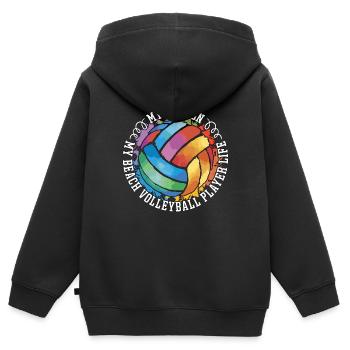 Beach Volleyball My Passion My Beach Volleyballer - Kinder Premium Organic Zip Hoodie - Schwarz - Hinten - AI Model Kid Male (0cm)