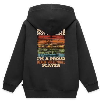Beach Volleyball Morning Is Not My Time Beachball - Kinder Premium Organic Zip Hoodie - Schwarz - Hinten - AI Model Kid Male (0cm)