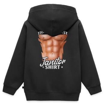 This Is My Best Janitor Shirt - Housekeeper Funny - Kids Premium Organic Zip-up Hoodie - black - Back - AI Model Kid Male (0cm)