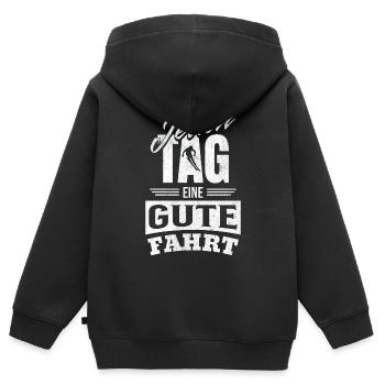 Jeden Tag eine gute Fahrt - Skiurlaub & - Kinder Premium Organic Zip Hoodie - Schwarz - Hinten - AI Model Kid Male (0cm)