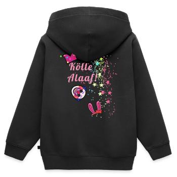 Stars, kölle alaaf, carnival, clown - Kids Premium Organic Zip-up Hoodie - black - Back - AI Model Kid Male (0cm)