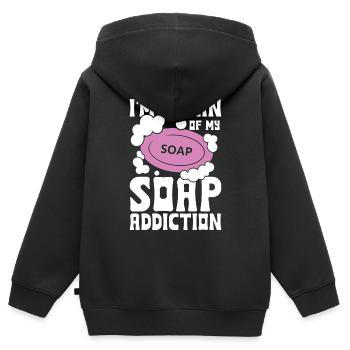 I'm Clean Of My Soap Addiction für einen - Kinder Premium Organic Zip Hoodie - Schwarz - Hinten - AI Model Kid Male (0cm)