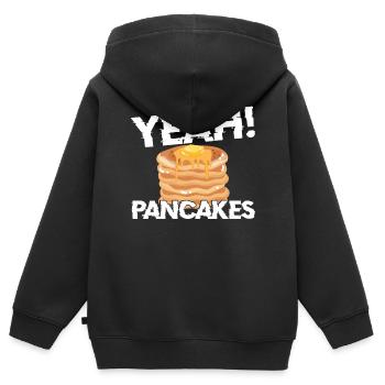 Pancake Lover Kids Yeah! Pancakes - Sweat Premium à capuche zippé enfant bio - noir - Dos - AI Model Kid Male (0cm)