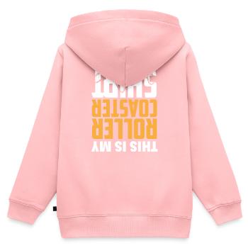 Montagnes russes - Sweat Premium à capuche zippé enfant bio - rose - Dos - AI Model Kid Female (0cm)