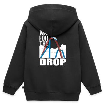 Lusitges Roller Coaster cadeau - Sweat Premium à capuche zippé enfant bio - noir - Dos - AI Model Kid Male (0cm)