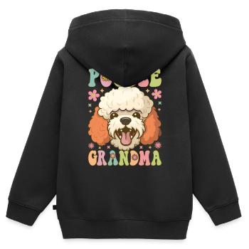 Groovy Hundeliebhaberin - Kinder Premium Organic Zip Hoodie - Schwarz - Hinten - AI Model Kid Male (0cm)