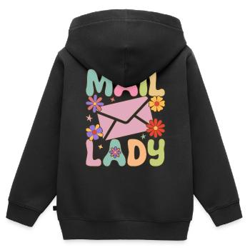 Postdienst weibliche Postangestellte - Kinder Premium Organic Zip Hoodie - Schwarz - Hinten - AI Model Kid Male (0cm)