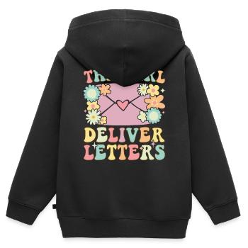 Postdienst weibliche Postangestellte - Kinder Premium Organic Zip Hoodie - Schwarz - Hinten - AI Model Kid Male (0cm)