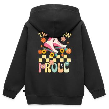 Groovy Patinage à roulettes Rollschuhfahrer - Sweat Premium à capuche zippé enfant bio - noir - Dos - AI Model Kid Male (0cm)