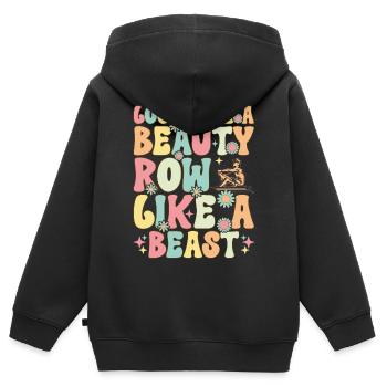 Rameur Rameur - Sweat Premium à capuche zippé enfant bio - noir - Dos - AI Model Kid Male (0cm)