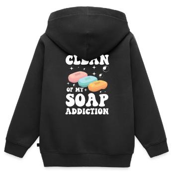 I'm Clean Of My Soap Addiction für einen - Kinder Premium Organic Zip Hoodie - Schwarz - Hinten - AI Model Kid Male (0cm)