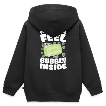You Make Me Feel Bubbly Inside für einen - Kinder Premium Organic Zip Hoodie - Schwarz - Hinten - AI Model Kid Male (0cm)