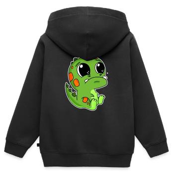 Dino Motiv Dinosaurier Baby Kleinkind - Kinder Premium Organic Zip Hoodie - Schwarz - Hinten - AI Model Kid Male (0cm)
