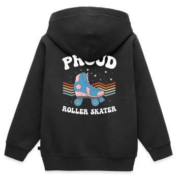 Proud Roller Skater - Roller Skates Roller Skater - Kinder Premium Organic Zip Hoodie - Schwarz - Hinten - AI Model Kid Male (0cm)