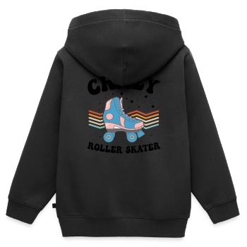 Roller Skates Roller Skater - Crazy Roller Skater - Kinder Premium Organic Zip Hoodie - Schwarz - Hinten - AI Model Kid Male (0cm)