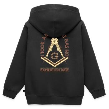 Freimaurer Winkel & Zirkel FREEMASON Prince Hall - Kinder Premium Organic Zip Hoodie - Schwarz - Hinten - AI Model Kid Male (0cm)