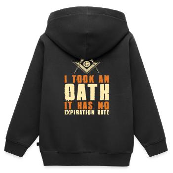 Angles et boussoles maçonniques FRANC-maçon Prince Hall - Sweat Premium à capuche zippé enfant bio - noir - Dos - AI Model Kid Male (0cm)