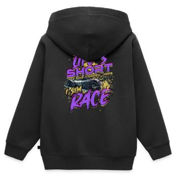 Sim Racing Simulator Esports Sim Race - Kinder Premium Organic Zip Hoodie - Schwarz - Hinten - AI Model Kid Male (0cm)