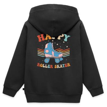 Roller Skates Roller Skating - Happy Roller Skater - Kinder Premium Organic Zip Hoodie - Schwarz - Hinten - AI Model Kid Male (0cm)