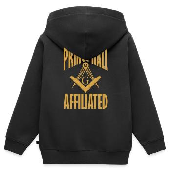 Angles et boussoles maçonniques FRANC-maçon Prince Hall - Sweat Premium à capuche zippé enfant bio - noir - Dos - AI Model Kid Male (0cm)