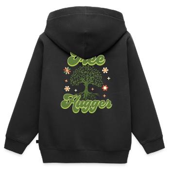 Umweltschützer Naturliebhaber - Kinder Premium Organic Zip Hoodie - Schwarz - Hinten - AI Model Kid Male (0cm)