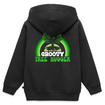 Umweltschützer Naturliebhaber - Kinder Premium Organic Zip Hoodie - Schwarz - Hinten - AI Model Kid Male (0cm)