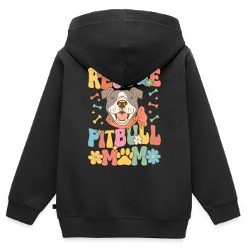 Groovy Hundeliebhaberin - Kinder Premium Organic Zip Hoodie - Schwarz - Hinten - AI Model Kid Male (0cm)