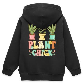Pflanzenbasierte Ernährung Weiblich Vegetarisch Ve - Kinder Premium Organic Zip Hoodie - Schwarz - Hinten - AI Model Kid Male (0cm)