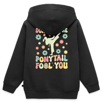 Taekwondo Mädchen Karate - Kinder Premium Organic Zip Hoodie - Schwarz - Hinten - AI Model Kid Male (0cm)