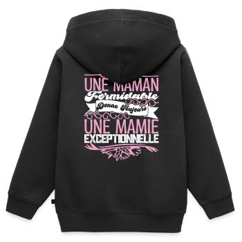 VNFEEB24Grandma Gift- An Exceptional Granny - Kids Premium Organic Zip-up Hoodie - black - Back - AI Model Kid Male (0cm)