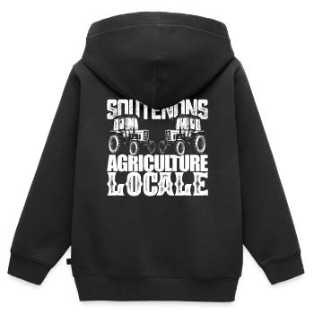 Unterstützen wir die lokale Landwirtschaft. Landwirte in Frankreich - Kinder Premium Organic Zip Hoodie - Schwarz - Hinten - AI Model Kid Male (0cm)