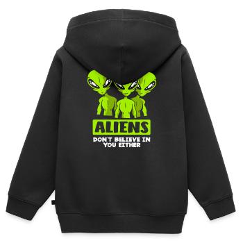 Alien Aliens - Kinder Premium Organic Zip Hoodie - Schwarz - Hinten - AI Model Kid Male (0cm)