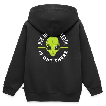 Truth Alien Aliens Aliens - Kids Premium Organic Zip-up Hoodie - black - Back - AI Model Kid Male (0cm)