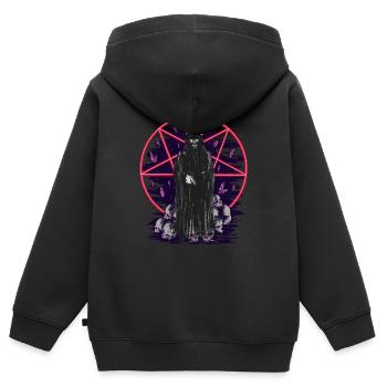 Tod Monster Horror Fantasy Dämon Tod Halloween - Kinder Premium Organic Zip Hoodie - Schwarz - Hinten - AI Model Kid Male (0cm)