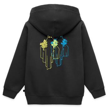 fantômes fantômes fantôme fantôme nature hantée - Sweat Premium à capuche zippé enfant bio - noir - Dos - AI Model Kid Male (0cm)