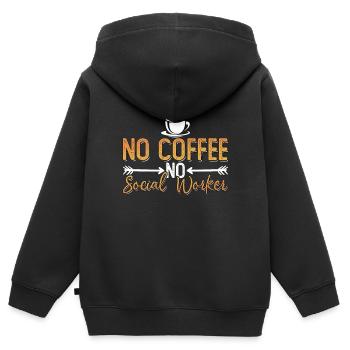 Social Worker No Coffee No Consultant Coffee Lover - Kinder Premium Organic Zip Hoodie - Schwarz - Hinten - AI Model Kid Male (0cm)