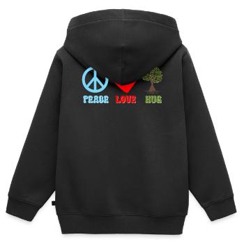 Baumumarmer Umweltschützer Naturliebhaber - Kinder Premium Organic Zip Hoodie - Schwarz - Hinten - AI Model Kid Male (0cm)