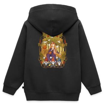 Waldbewohner Märchenfigur Kinder Märchen Zwerge - Kinder Premium Organic Zip Hoodie - Schwarz - Hinten - AI Model Kid Male (0cm)