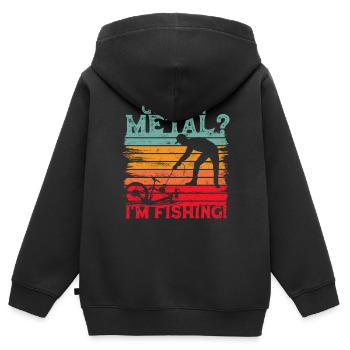 Pêche à l’aimant Pêche à l’aimant - Sweat Premium à capuche zippé enfant bio - noir - Dos - AI Model Kid Male (0cm)